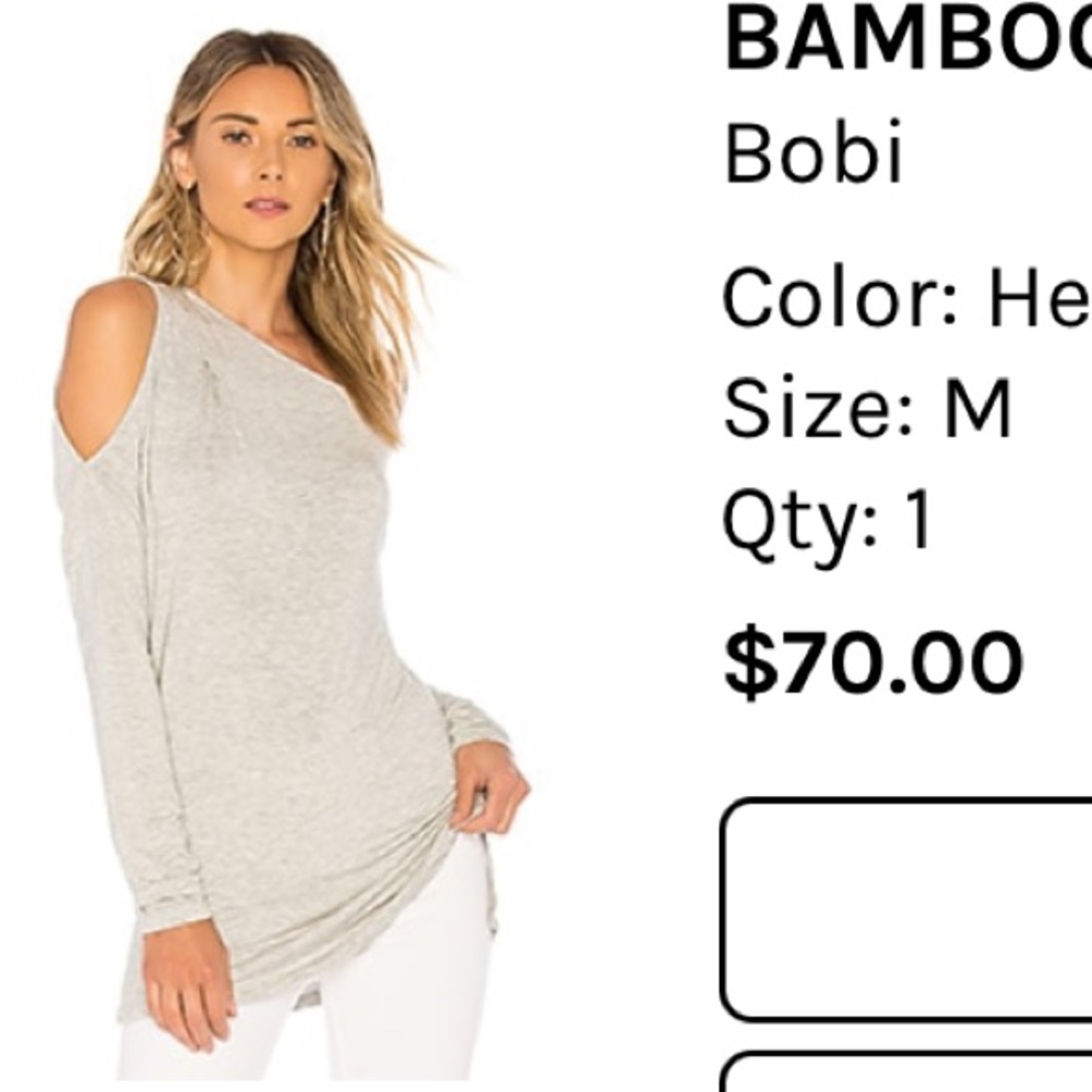 BAMBOO JERSEY ONE SHOULDER TOP
Bobi
Color: Heather Grey
Size: M
Qty: 1
$70.00